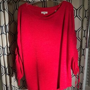 Max Studio London Long Sleeve Red Shirt Size 3X